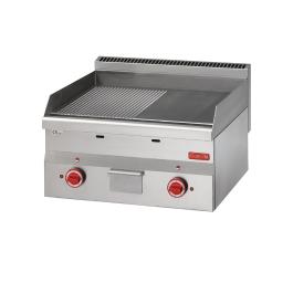 Plancha - Ligne 600 - Gaz - Lisse/Striée - H 28 x 60 x 60 CM - 6 kW - 400 V - Inox - Gastro M - GN027