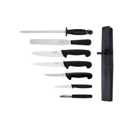 Set de couteaux - 7 pièces - Noir - Inox - Hygiplas - F222