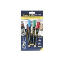 Marqueurs craie - 4 pièces - H 22,5 x 12,5 x 1,6 CM - Securit - GJ550