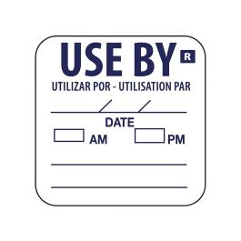 Etiquettes DLC - "Use By" - 1000 pièces - Ø 2.5 x 2.5 CM - Vogue - E150