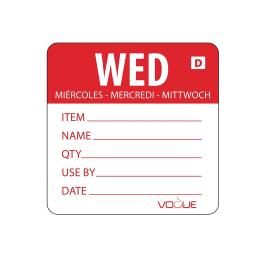 Etiquettes alimentaires - Mercredi - Soluble - 250 pièces - H 4,9 x 6 CM - Vogue - GH353