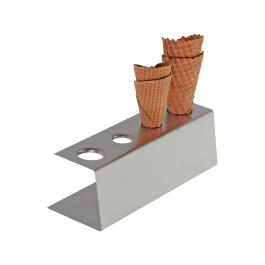 Support Corne à Glace - H 9 x 27 x 9,5 CM - Acier Inoxydable - APS - CF309