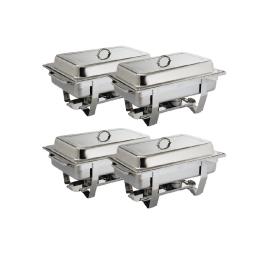Set Chafing dish - 1/1 GN - 9 Litre - 4 pièces - Argent - H 27 x 33,2 x 59 CM - Inox - Olympia - S299