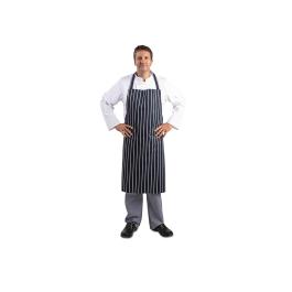 Tablier Halter - Unisexe - XL - Bleu Foncé/Blanc - 90 x 104 CM - Polyester/Coton - Vêtements de Chef Blancs - A662