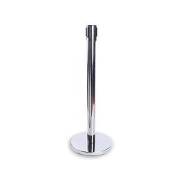 Poteau de barrière avec tirette - inox / noir - G-Line
