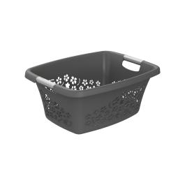 Panier à linge - H 26,2 x 49 x 65 CM - Plastique - Rotho - Fleurs - 534058