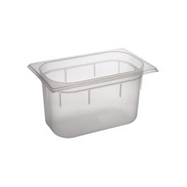 Bac gastronorme - GN 1/4 - 3,7 Litre - H 15 x 26,5 x 16,2 CM - Polypropylène - Transparent - -40°C / +95°C - Caterchef - 853862