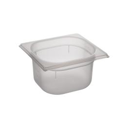 Bac gastronorme - 1/6 GN - 1,5 Litre - H 10 x 17,6 x 16,2 CM - Polypropylène - Transparent - -40°C / +95°C - Caterchef - 853871