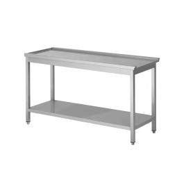 Table d'égouttage en inox - Gauche du lave-vaisselle - Avec étagère inférieure - G-Line