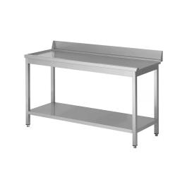 Table d'égouttage en acier inoxydable - Gauche du lave-vaisselle - Avec base - Avec bord relevé - G-Line
