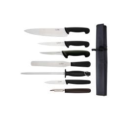 Set de couteaux - 7 pièces - Noir - Inox - Hygiplas - F203