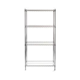 Étagère chromée - Support de rangement - Très robuste - 45,5 x 91 x 183 cm - Hendi - 812259
