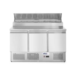 Saladette 3 portes et vitrine GN surélevée 380L - inox - H 105,5 X 70 X 136,5 CM - Arktic - 232897