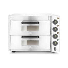 Four à pizza - 2 chambres - Electrique - H 43.5 x 56 x 58 CM - 230V - Silver - Hendi - 220283