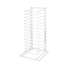 Étagère à pizza pour plateaux/plaques, 14 emplacements - Chromée - H 68 x 30,5 x 30 cm - Hendi - 810361
