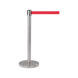 Potelet barrière inox avec tirette - Rouge - G-Line