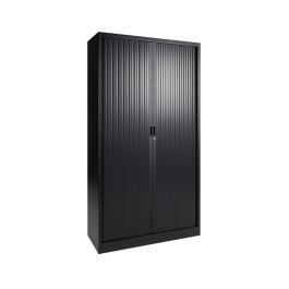 Armoire à portes roulantes - Noir - H 195 x 120 x 43 CM - Proflight