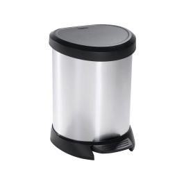 Poubelle à pédale - 5 litres - Argent/Noir - Curver - Decobin - 516842