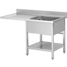 Table de rinçage en acier inoxydable pour lave-vaisselle - démontable - 1 plateau à droite - avec étagère - G-Line