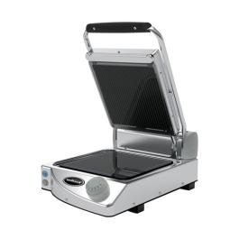 Contact grill Solo - H 17,6 x 33,1 x 45,8 CM - 10 KG - 220-240 V - 1350 W - Inox - Nervuré / Lisse - +120°C / +400°C - Céramique - SpidoCook - 596050