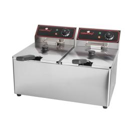 Friteuse - H 34,6 x 54 x 40,9 CM - 12 KG - 220 - 240 V - 3250 W - Inox - 8 Litres - Electrique - Caterchef - 688208