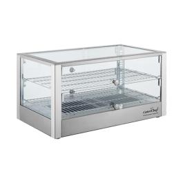 Vitrine chauffante - H 37,6 x 70 x 40 CM - 8 KG - 220 - 240 V - 1000 W - Inox - +30°C / +90°C - Caterchef - 680045