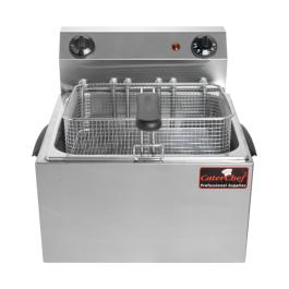 Friteuse - H 31 x 43,5 x 43 CM - 9,5 KG - 380 - 415 - Sans - Prise V - 6000 W - Inox - 10 Litres - Electrique - Caterchef - 680010