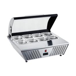 Vitrine réfrigérée - H 32,8 x 61,2 x 76,7 CM - 25 KG - 220 - 240 V - 105 W - Statique - R600A - Inox - 67 Litre - +2°C / +12°C - CaterCool - 712020