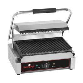 Gril de contact Sologrande - H 19,3 x 41 x 32 CM - 19 KG - 220 - 240 V - 2200 W - Fonte - Nervuré - +50°C / +300°C - Caterchef - 688405
