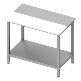 Table de travail en inox - Plateau en polyéthylène partiel - Blanc - Avec étagère inférieure - G-Line