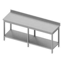 Table de travail en inox - Avec étagère inférieure - Rebord relevé 10 cm - G-Line