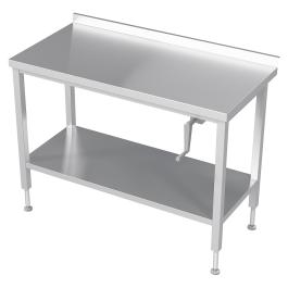 Table de travail en inox réglable - Manuel - Avec étagère inférieure - G-Line