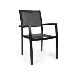 Chaise de terrasse Moon Super - Empilable - Accoudoir - Noir - G-Line