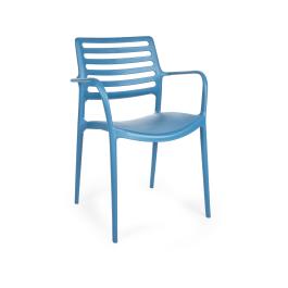 Chaise terrasse Louise - Empilable - Accoudoir - Bleu - G-Line