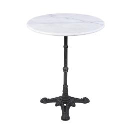 Table - Ronde - 3 Ados - Marbre Blanc - Fonte - Ø 70 x H 72 CM - G-Line