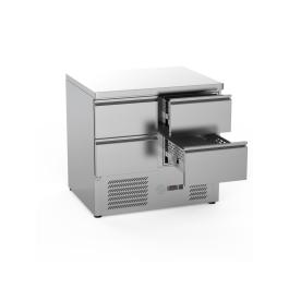 Établi réfrigéré - 4 tiroirs - 240 litres - inox - 230 V - H 88 x L 90 x P 70 cm - G-Line