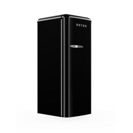 Réfrigérateur rétro - 1 porte - Compartiment congélateur - Modèle vertical - 194 + 24 litres - Noir - G-Line