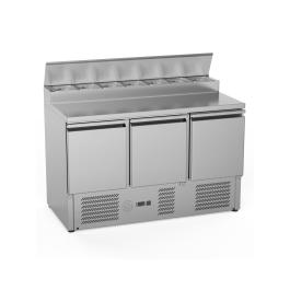 Saladette - 3 portes - 392 litres - Inox - 230 V - H 97 x L 136,5 x P 70 cm - G-Line