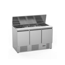 Saladette - 3 portes - 368 litres - inox - 230V - H 87,5 x L 136,5 x P 70 CM - G-Line