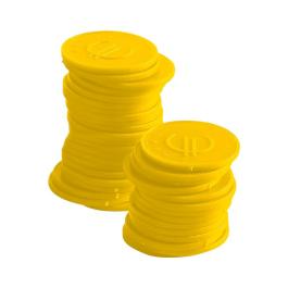 Jetons de consommation - ABS - Jaune CM - Bar up - 665381
