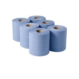 Rouleau essuie-mains - 6 pièces - Bleu - H 18 CM - Papier - Jantex - DL921