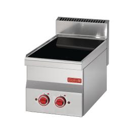 Cuisinière - Ligne 600 - 2 feux - Céramique - H 28 x 30 x 60 CM - 400 V - Inox - Gastro M - GN019