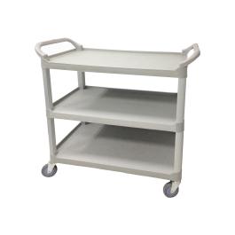 Chariot de service à 3 niveaux - Plastique/Aluminium - Gris - G-Line
