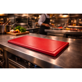 Planche à découper - HACCP - Rainure à jus - Rouge - 1/1 GN - G-Line