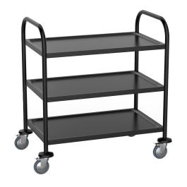 Chariot de service à 3 niveaux - Noir - Acier inoxydable - G-Line