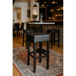 Tabouret de bar Naples - Noir - Cuir synthétique - G-Line