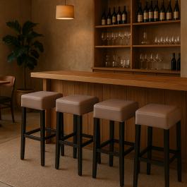 Tabouret de bar Naples - Gris - Cuir synthétique - G-Line