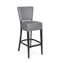 Tabouret de bar Naples - Avec dossier - Gris - Simili cuir - G-Line