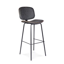 Tabouret de bar Louis - Noir - Cuir synthétique - G-Line