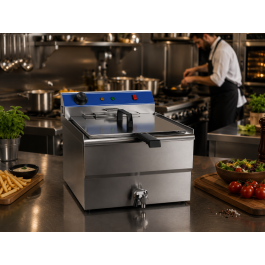 Friteuse - Electrique - Modèle de table - Vanne de vidange - 8 L - 230V - G-Line